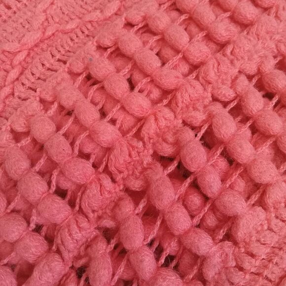 Pink & Beige Open Knit Fringe Lightweight Acrylic Infinity Scarves Bundle of 2 - Picture 12 of 12